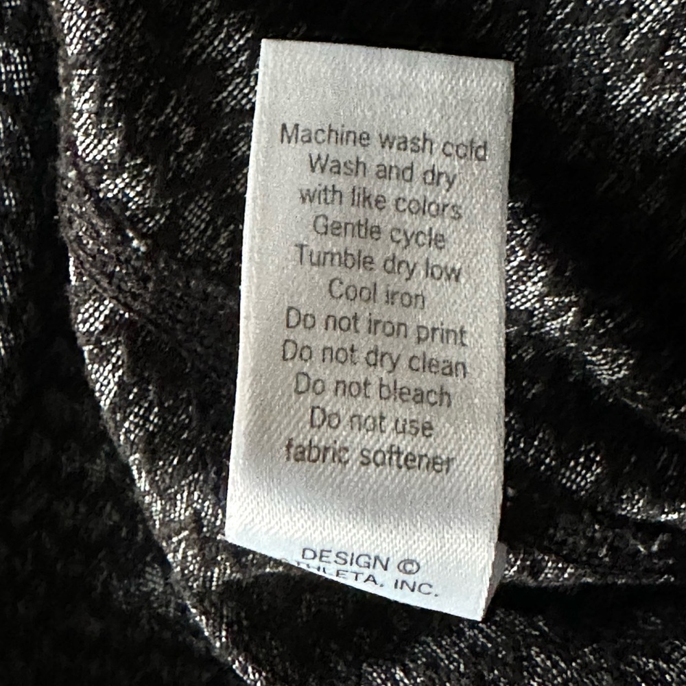 Athleta Yoga Pants / Work Out Pants Size Small Black W Gray Zigzag Hidden Pocket - Picture 8 of 11